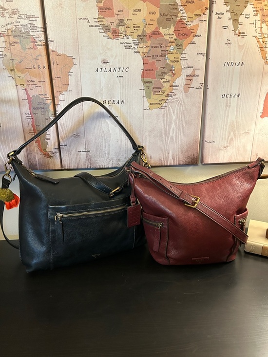Handbags - *TWO* FOSSIL Leather Shoulder/Crossbody Bags, Black (ZB6457) & Burgundy (ZB6642)